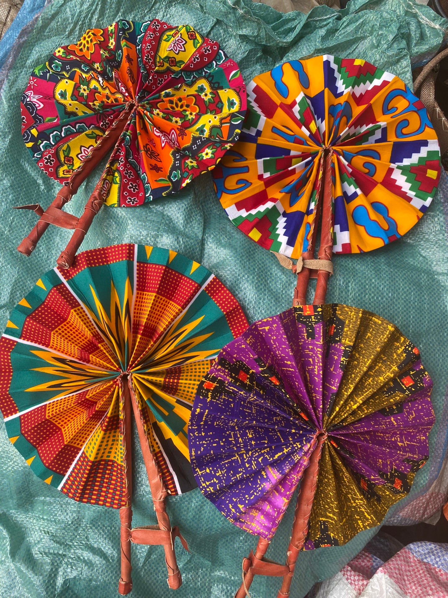 Foldable Ankara Hand Fans – Vibrant African Print