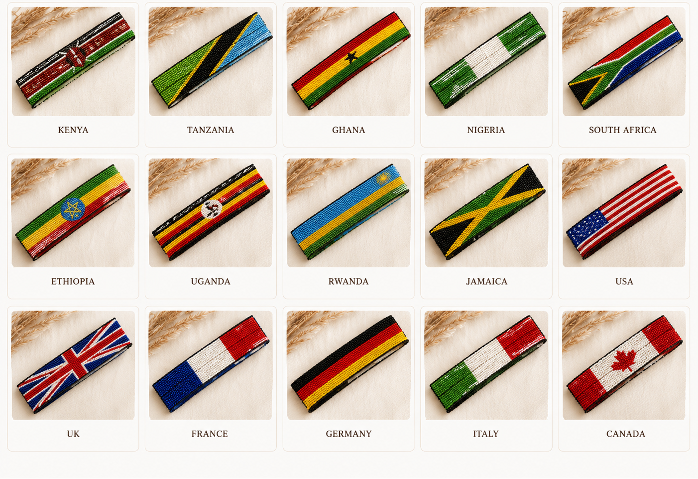Beaded flag themed stretching wrist band