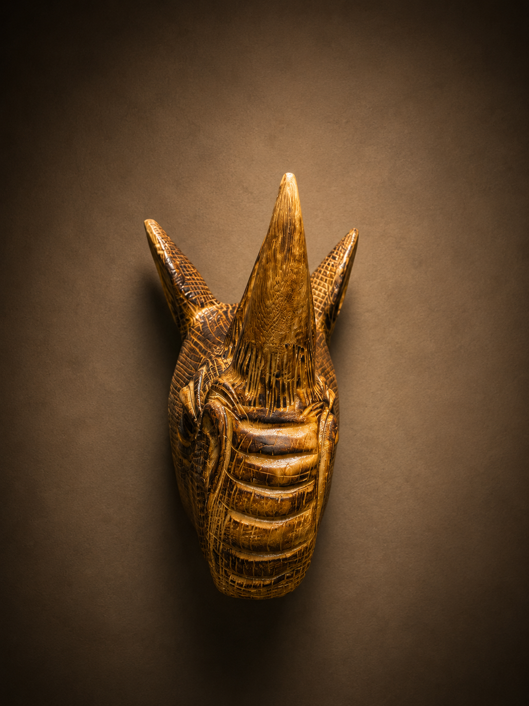 Wooden Rhino Mask