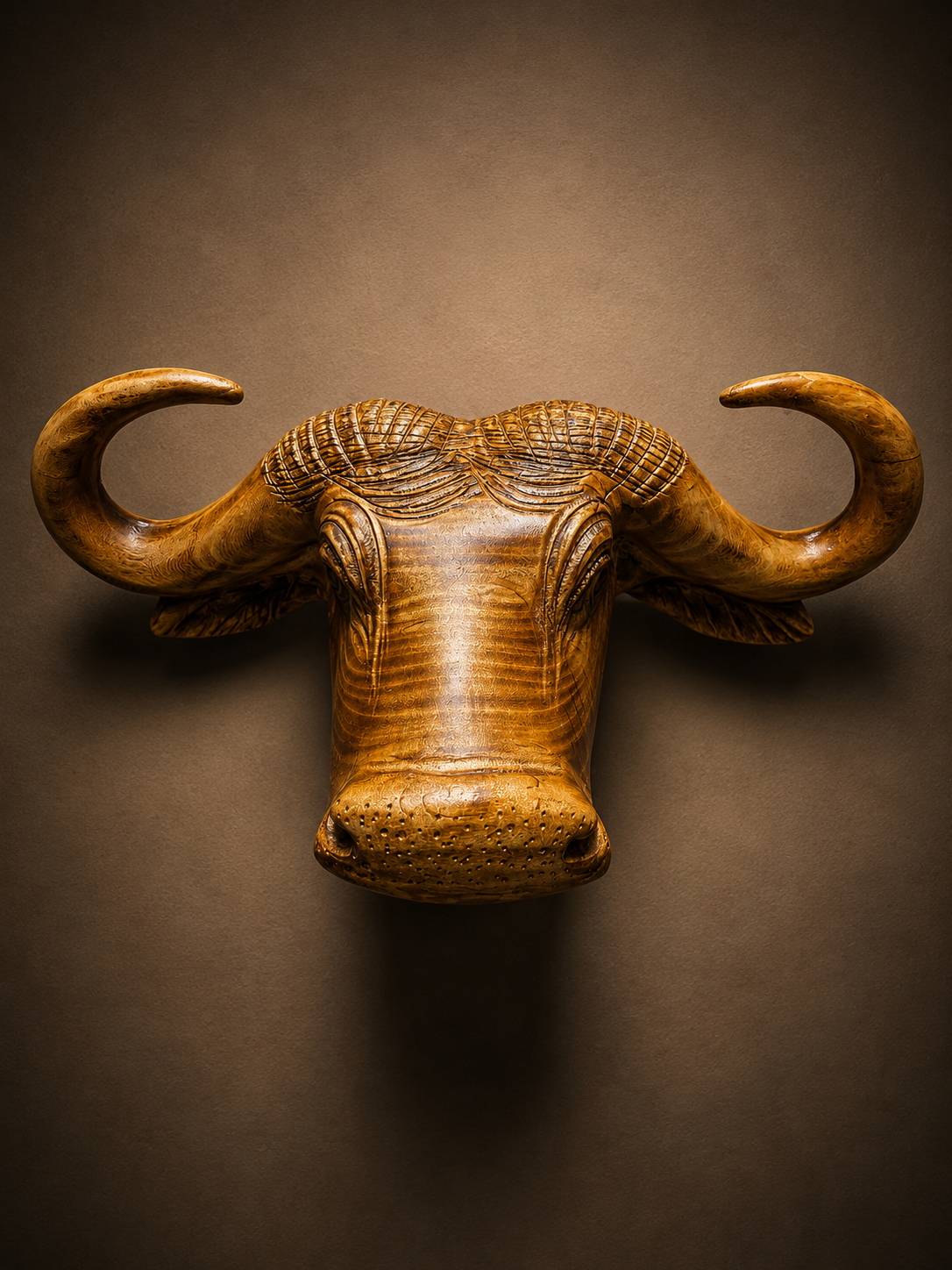 Wooden Buffalo Mask