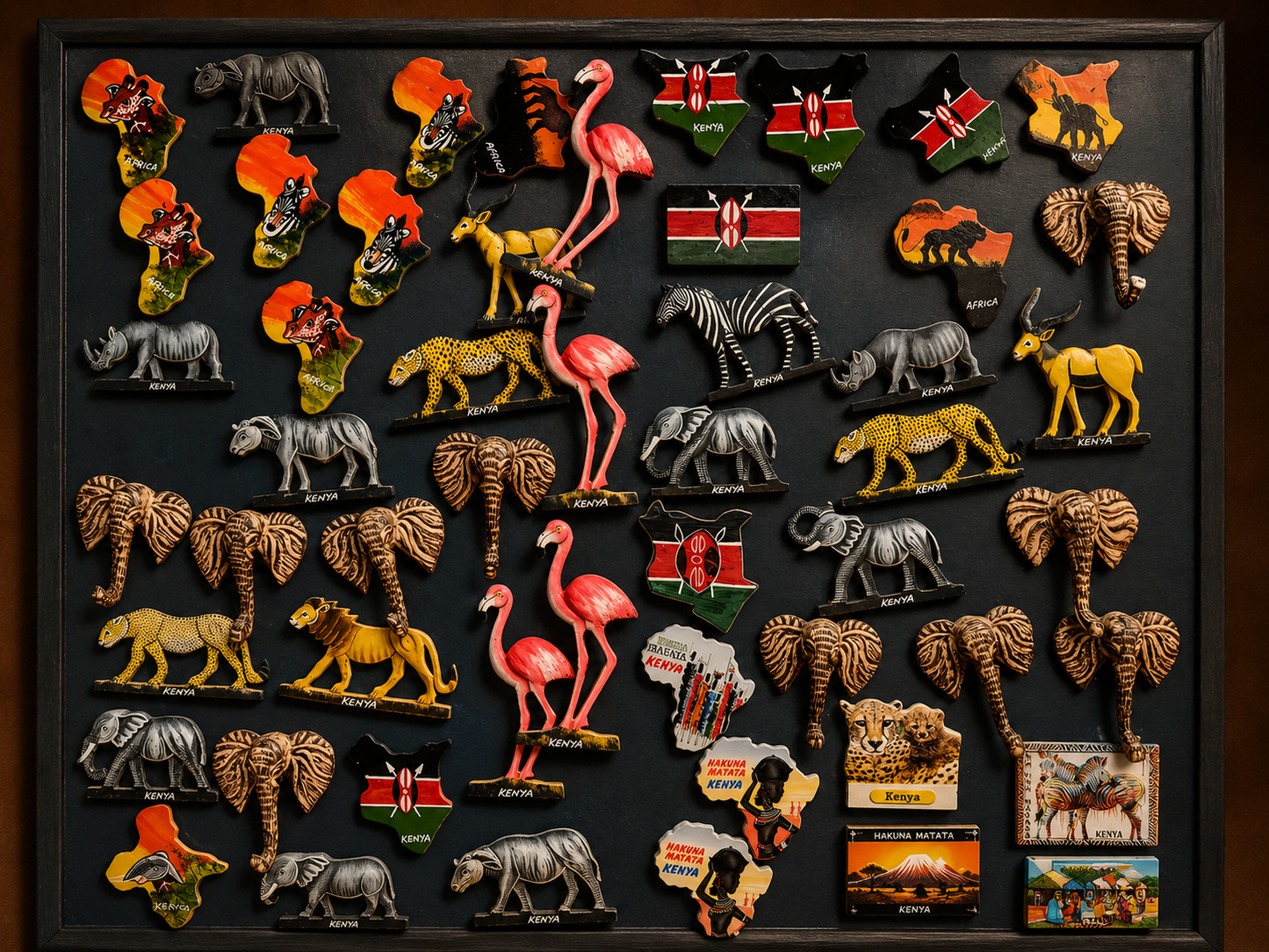 Handcrafted Wooden Fridge Magnet – African-Inspired Mini Art
