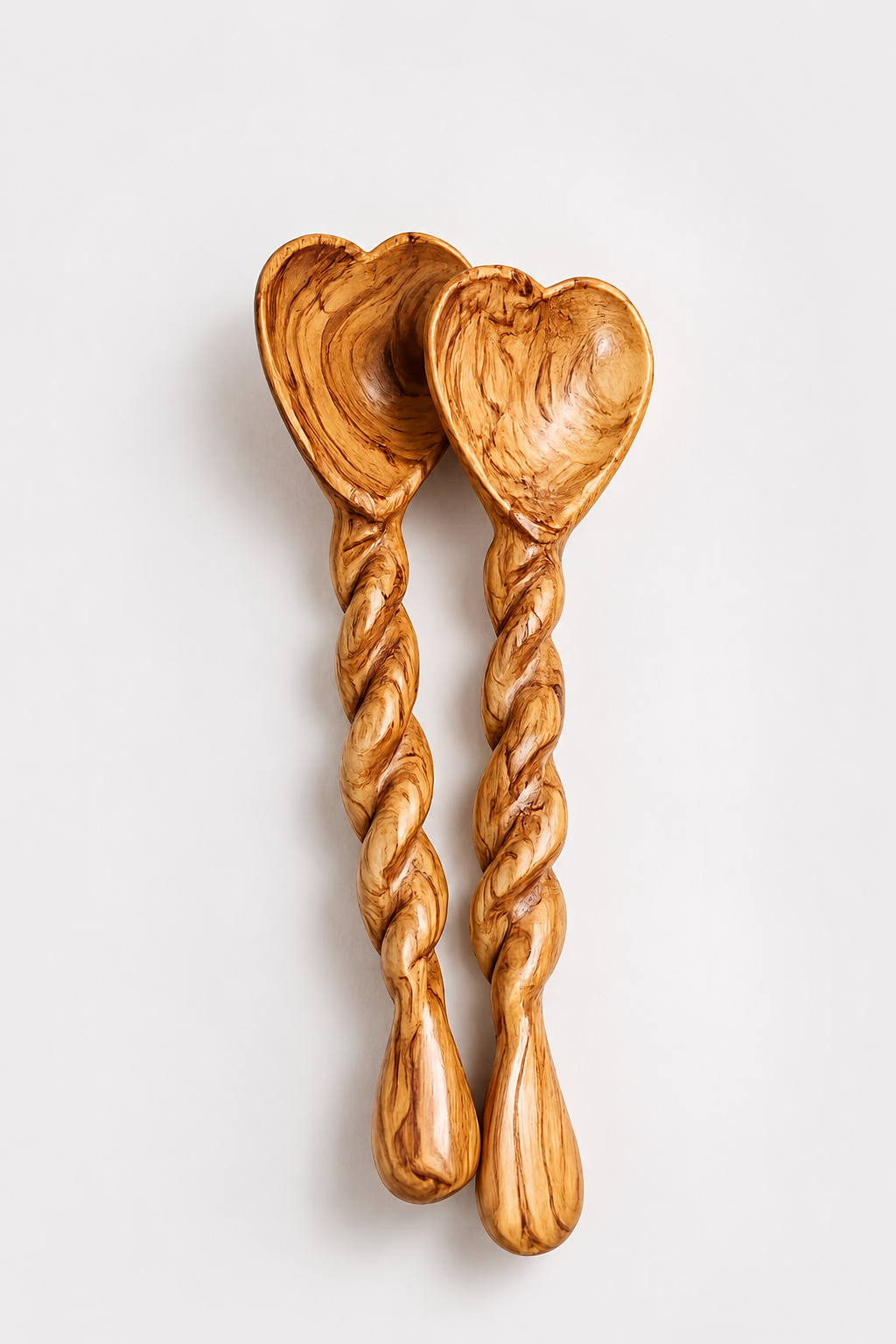 Heart Shaped Wooden Cooking Spoons (miwiko)