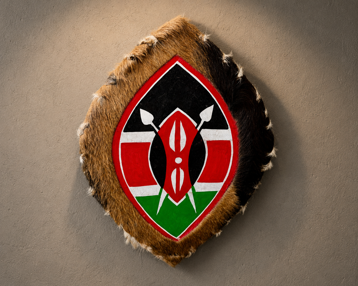 Traditional African Leather & Fur Shields – Handcrafted Decorative Wall Art