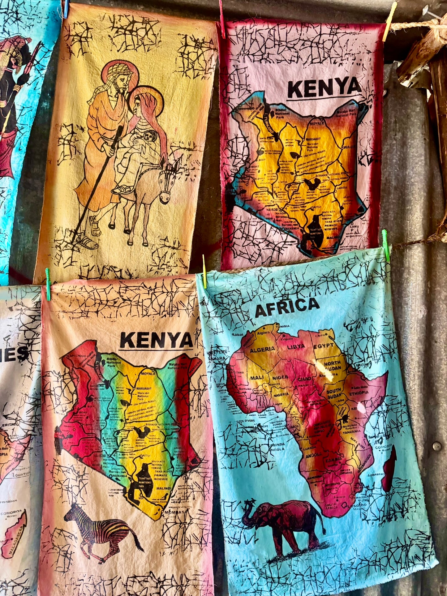 Africa & Kenya Map Series Paintings