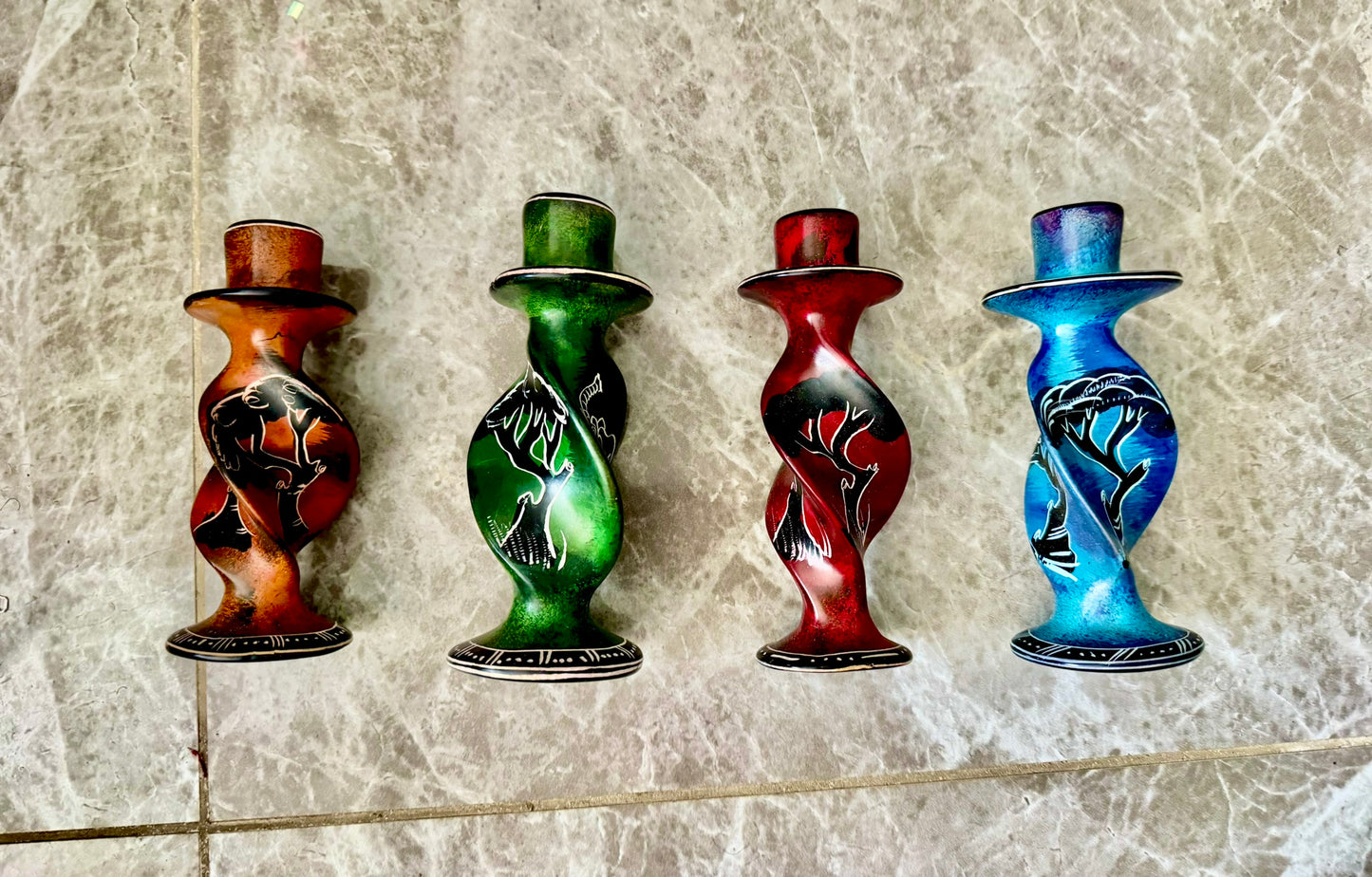 Handcrafted Soapstone Candle Holders