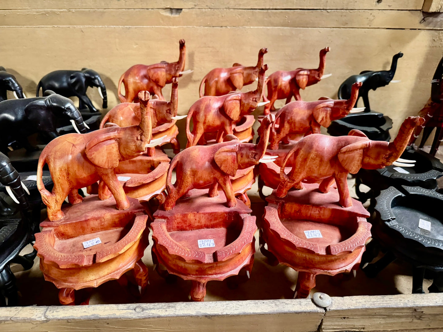 Hand-Carved Elephant Bowls (Per Piece)