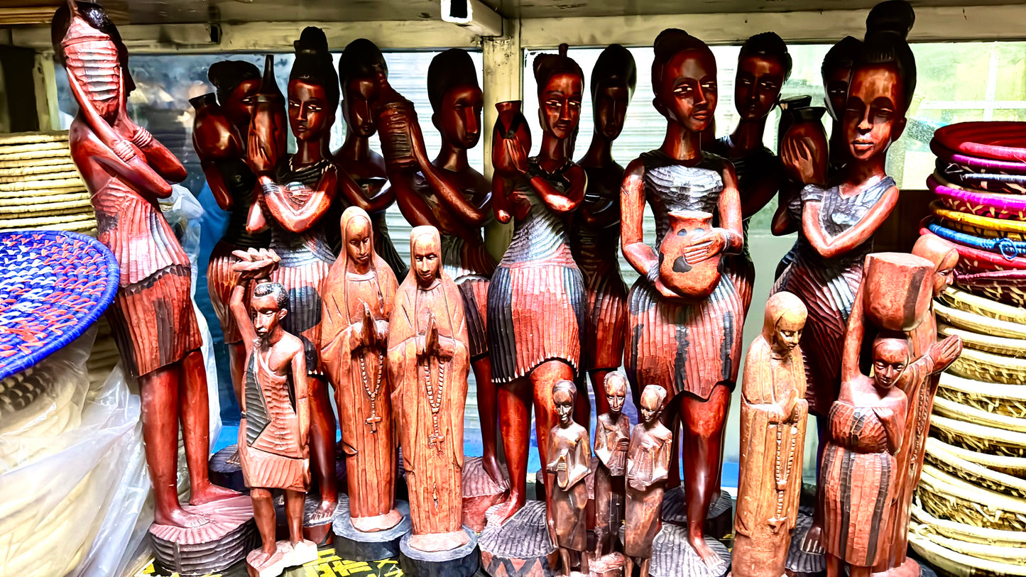 Large Hand-Carved African Figurines – Cultural & Religious Wooden Sculptures