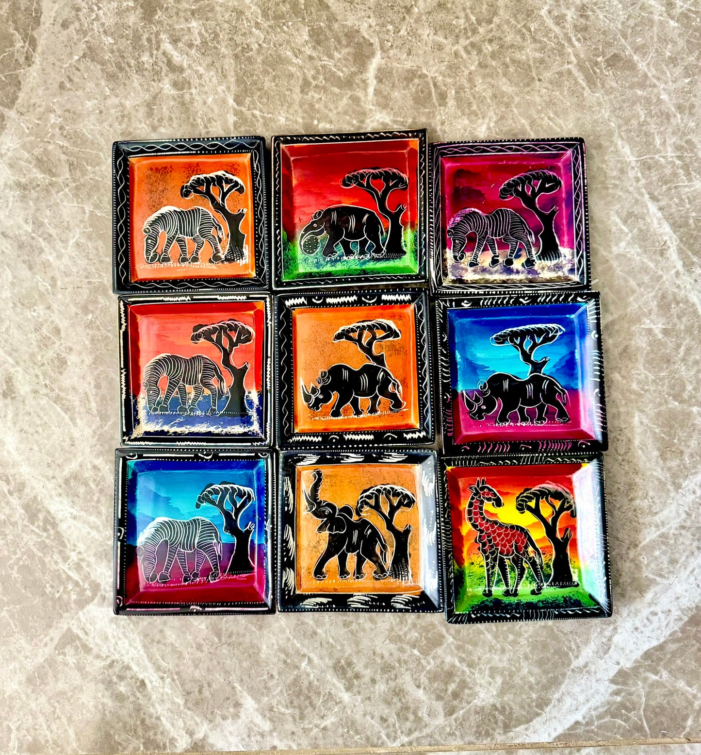 Handcrafted Square Soapstone Tray