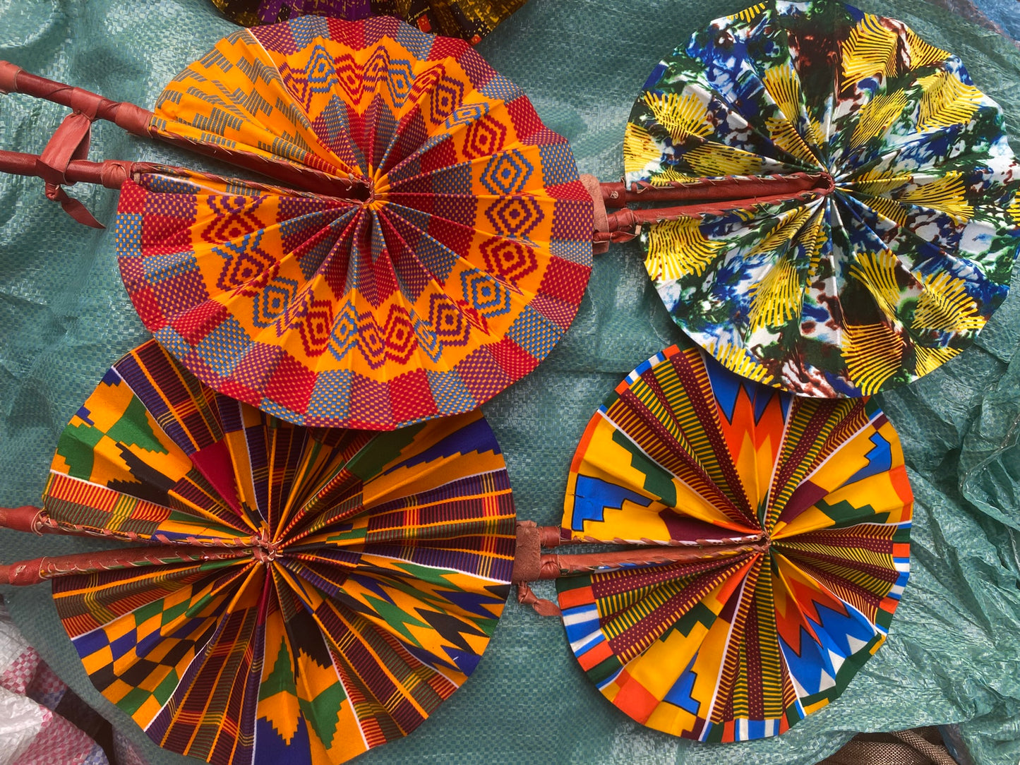 Foldable Ankara Hand Fans – Vibrant African Print