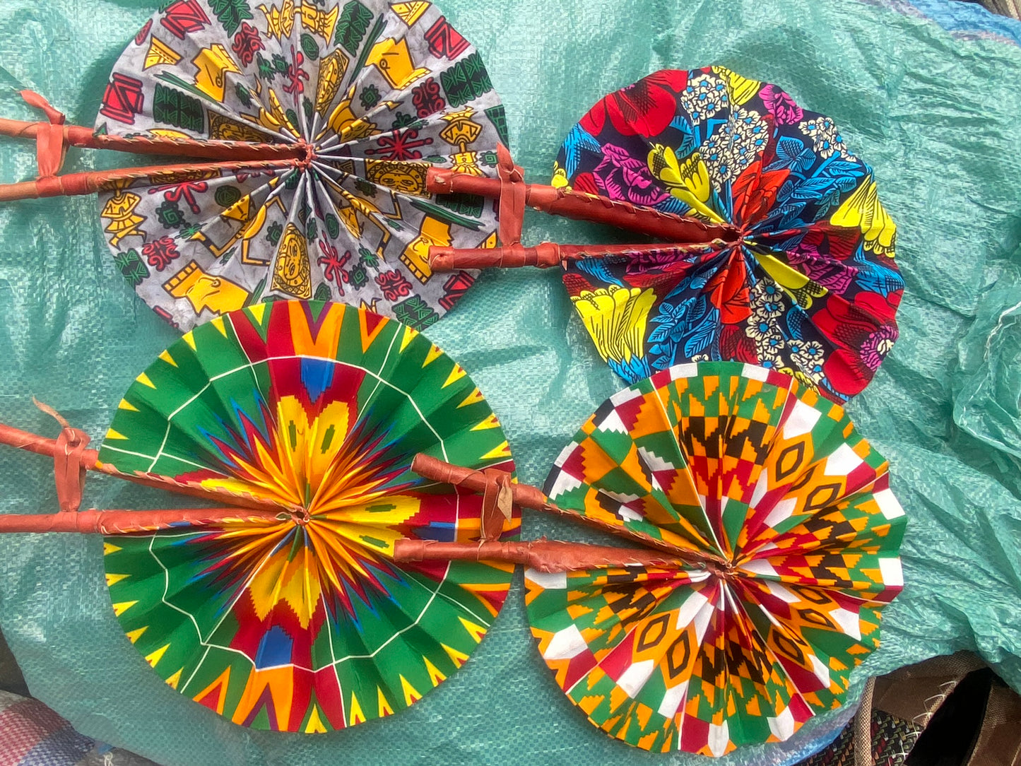 Foldable Ankara Hand Fans – Vibrant African Print