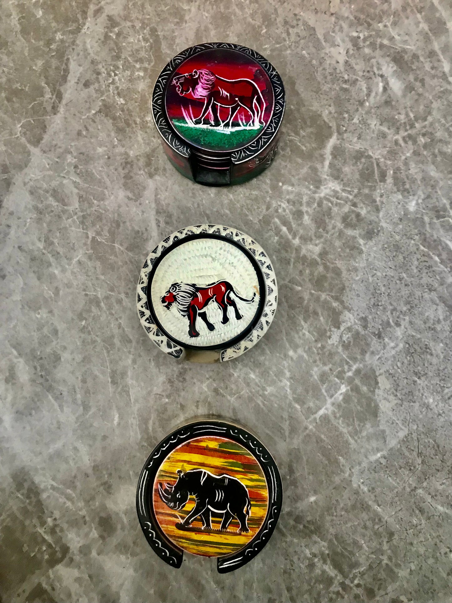 Handcrafted Soapstone Coasters 6pcs per pack