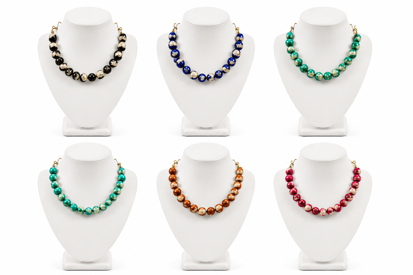 Handcrafted African-Inspired Clay Necklaces (Per Piece)