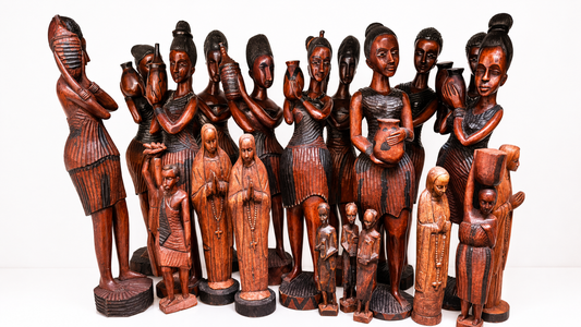 Hand-Carved African Women Figurines
