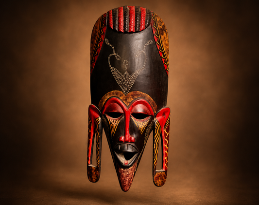 Colorful Traditional African Wall Masks – Handcrafted Decor (Per Piece)