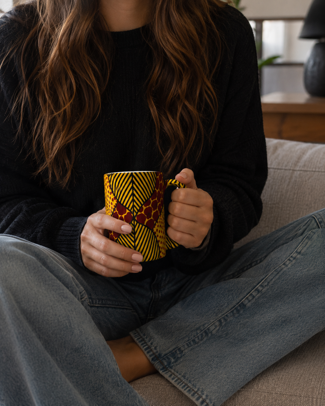 Handcrafted Multicolored Wooden Mug – Unique Artisan Drinkware (Per Piece)