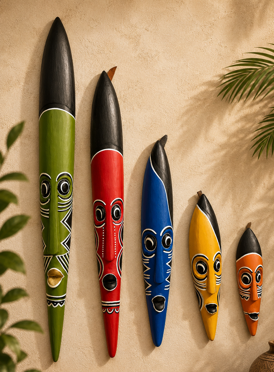 Multicolored Wall Decor Masks –  Wooden Decor