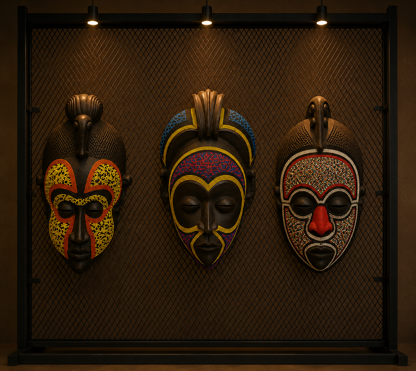 Beaded Antique African Masks – Wall Hanging Decor (Price Per Piece)