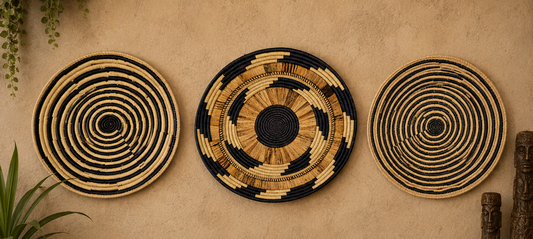 Handwoven Sisal Wall Plate – African-Inspired Decorative Art