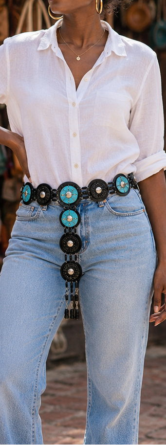 Leather & Beaded Belts – Vibrant African Design (Per Piece)