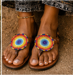 Luxury Beaded Statement Sandals - Medallion Collection