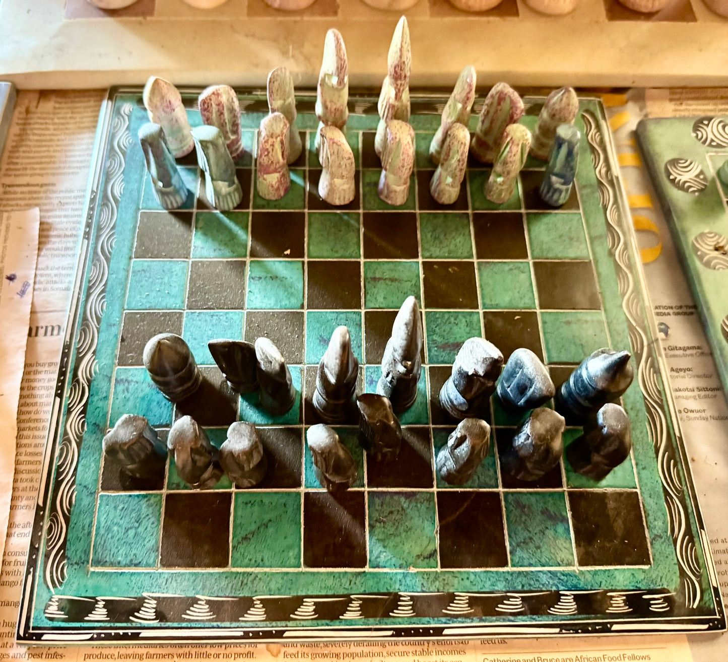 Handcrafted 8-Inch Soapstone Chessboard