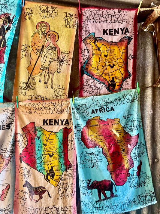 Africa & Kenya Map Series Paintings