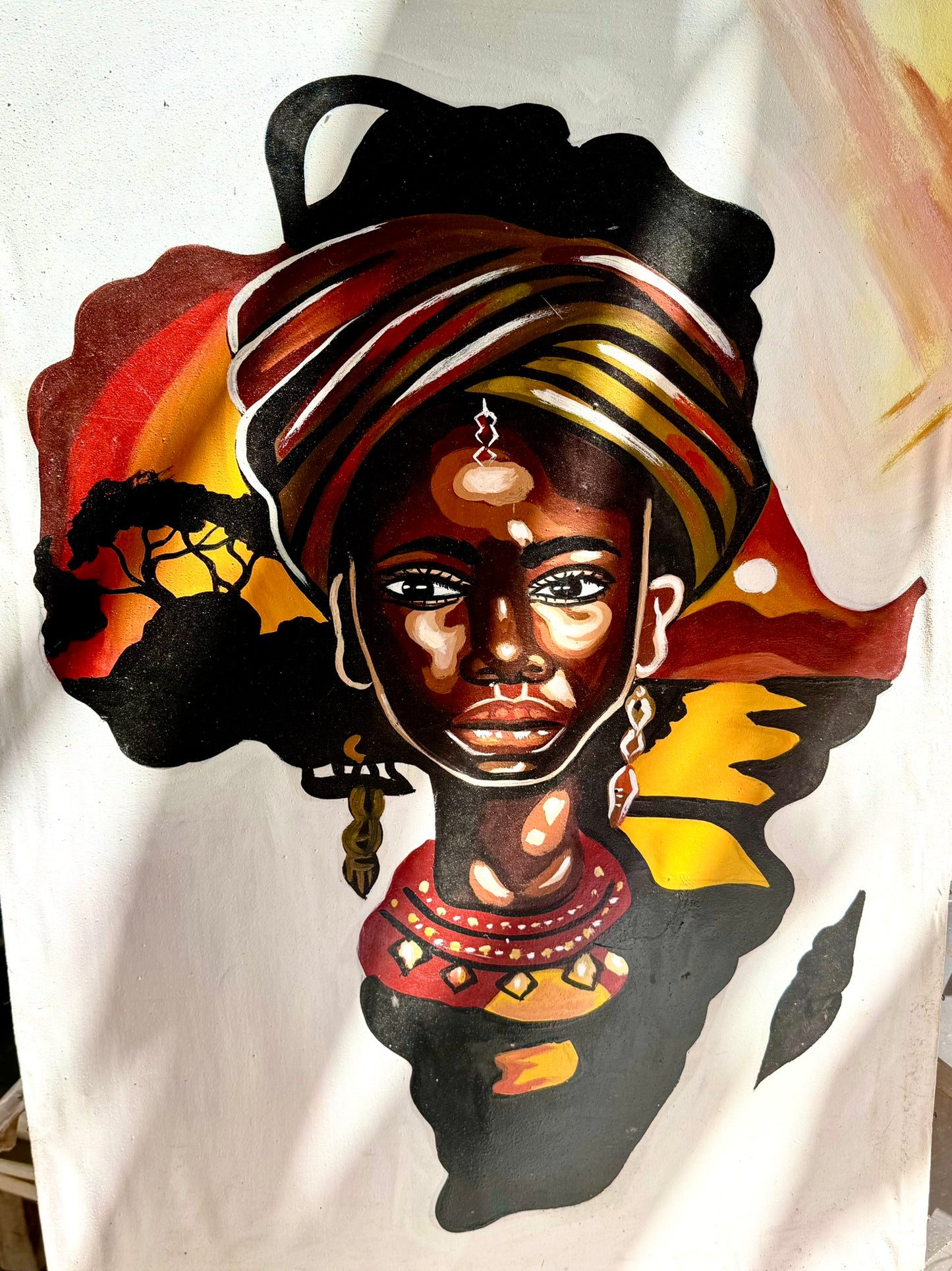 Mother Africa – Map & Woman Painting