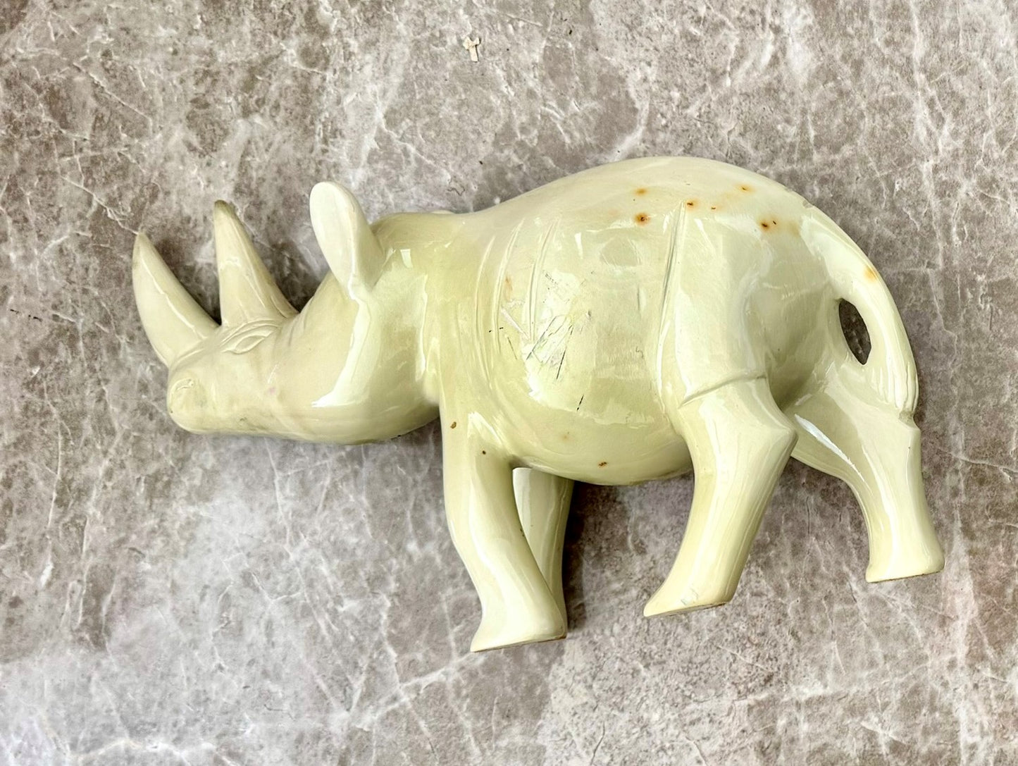 Handcrafted Rhino Soapstone Sculpture-