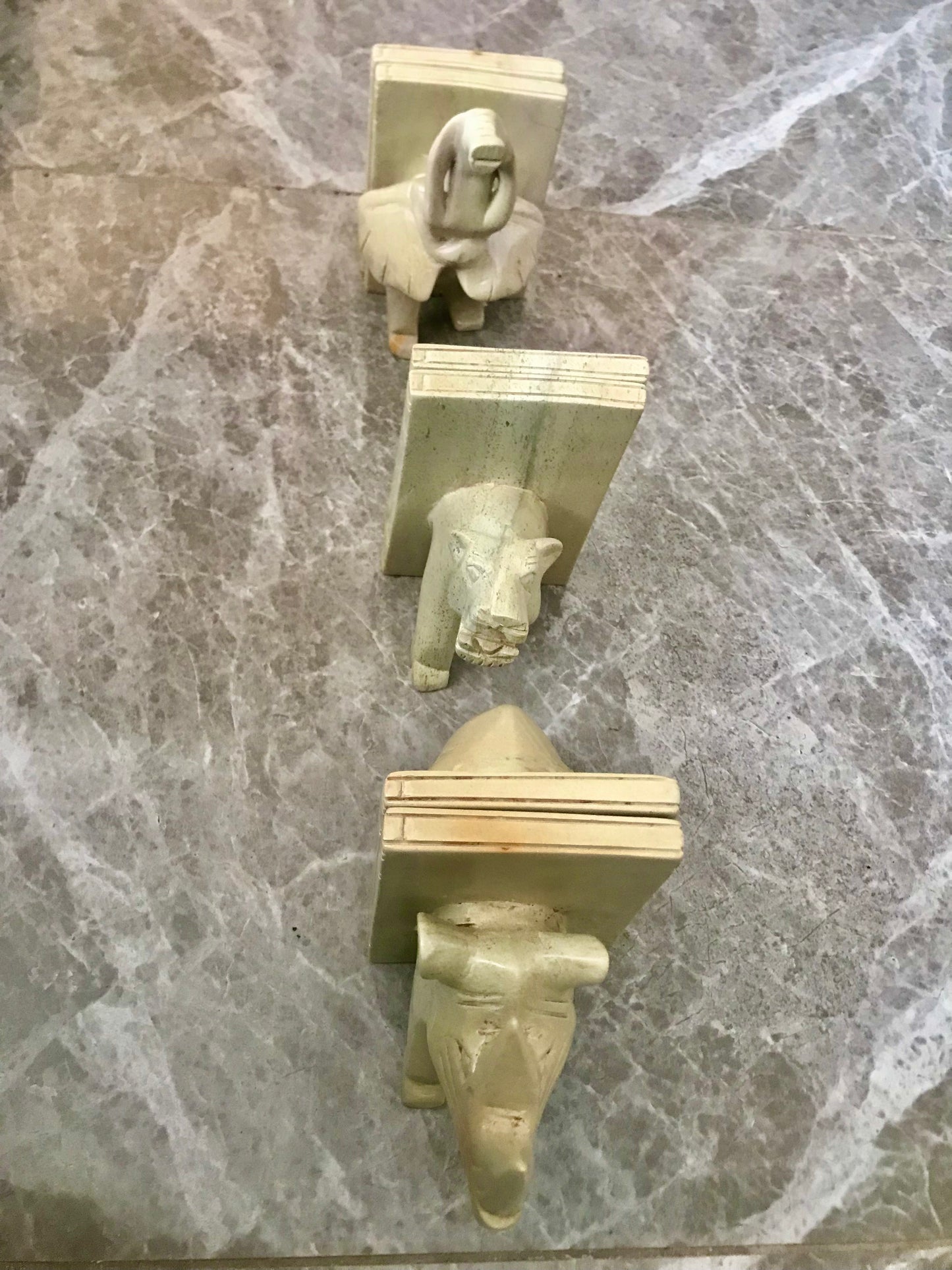 Handcrafted Soapstone Book Press - Elegant African Wildlife Design