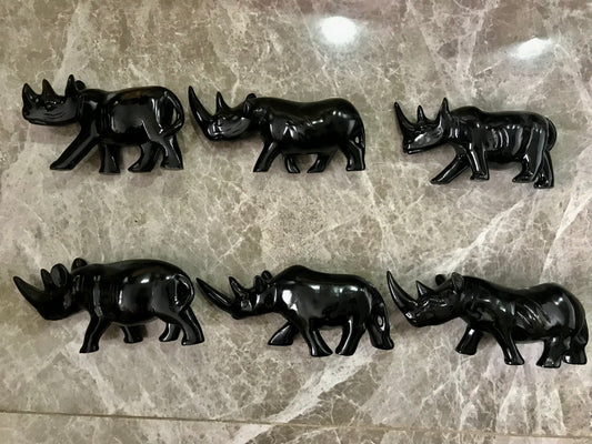 Handcrafted Rhino Soapstone Sculpture-