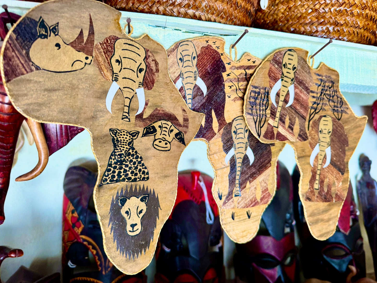 Banana Fiber African Map Wall Art