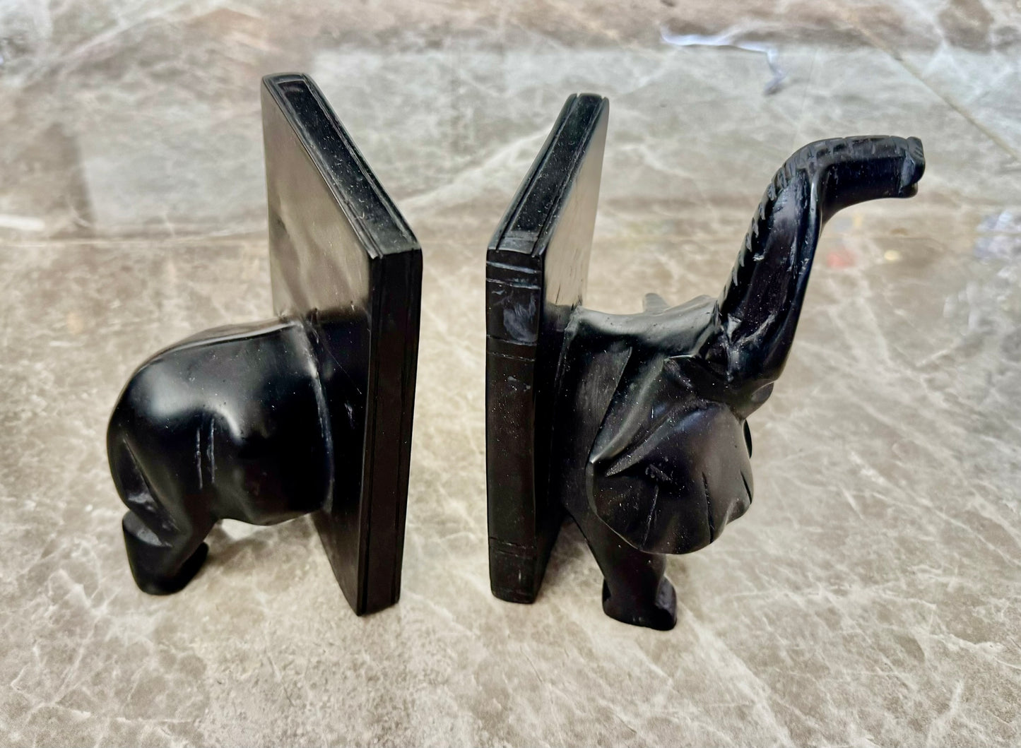 Handcrafted Soapstone Book Press - Elegant African Wildlife Design