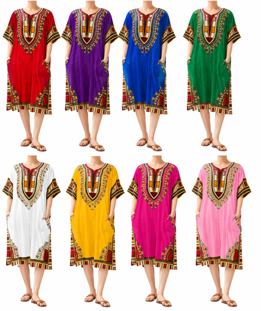 Vibrant Stylish Dashiki Dress