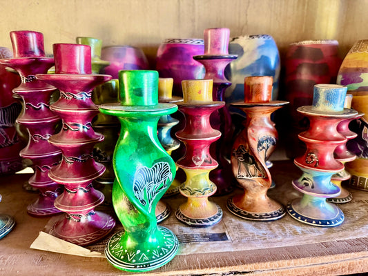 Handcrafted Soapstone Candle Holders