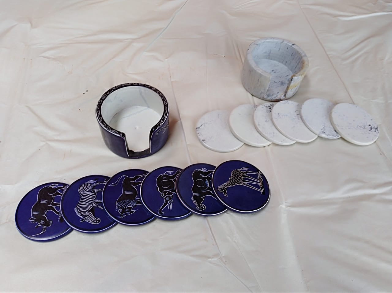Handcrafted Soapstone Coasters 6pcs per pack