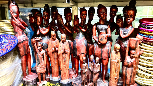 Large Hand-Carved African Figurines – Cultural & Religious Wooden Sculptures