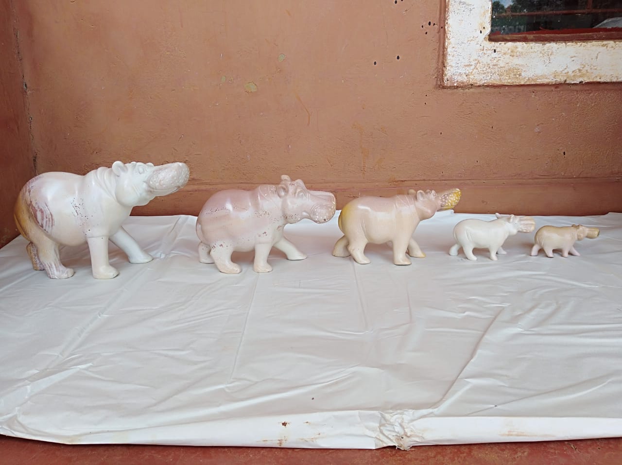 Handcrafted Natural Hippo Soapstone Sculpture – Price Per Size