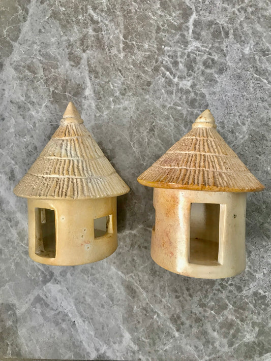 Handcrafted Soapstone Huts Decor
