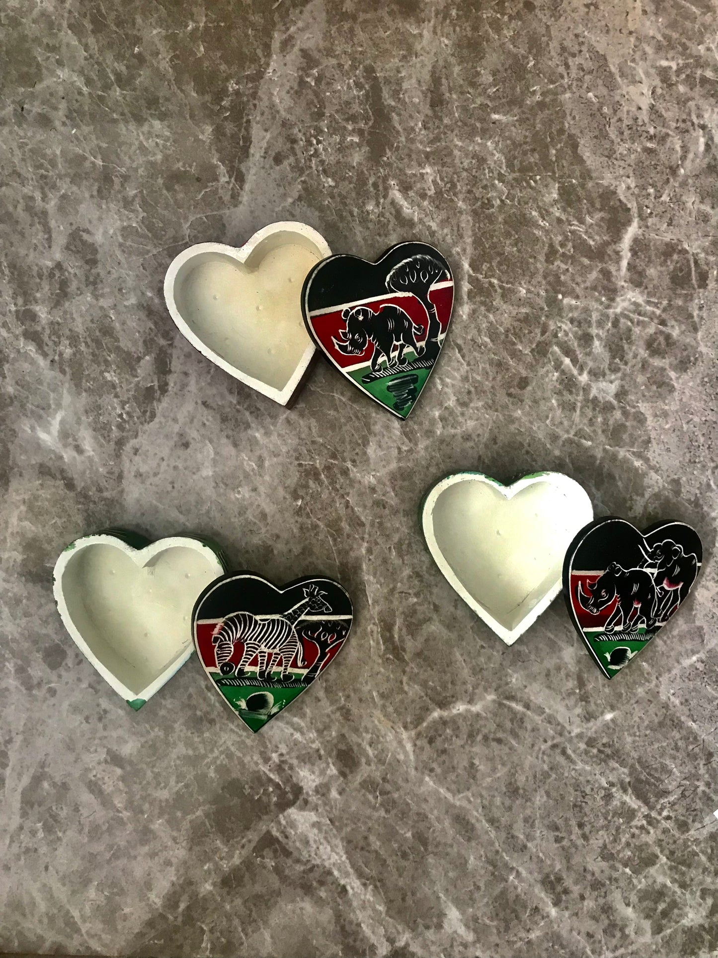 Handcrafted Heart-Shaped Soapstone Jewelry Box- Per Piece