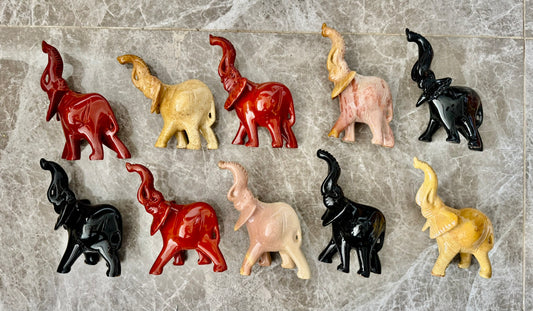 Handcrafted 6-Inch Soapstone Elephant Sculpture – Unique Animal Art (Sold Per Piece)