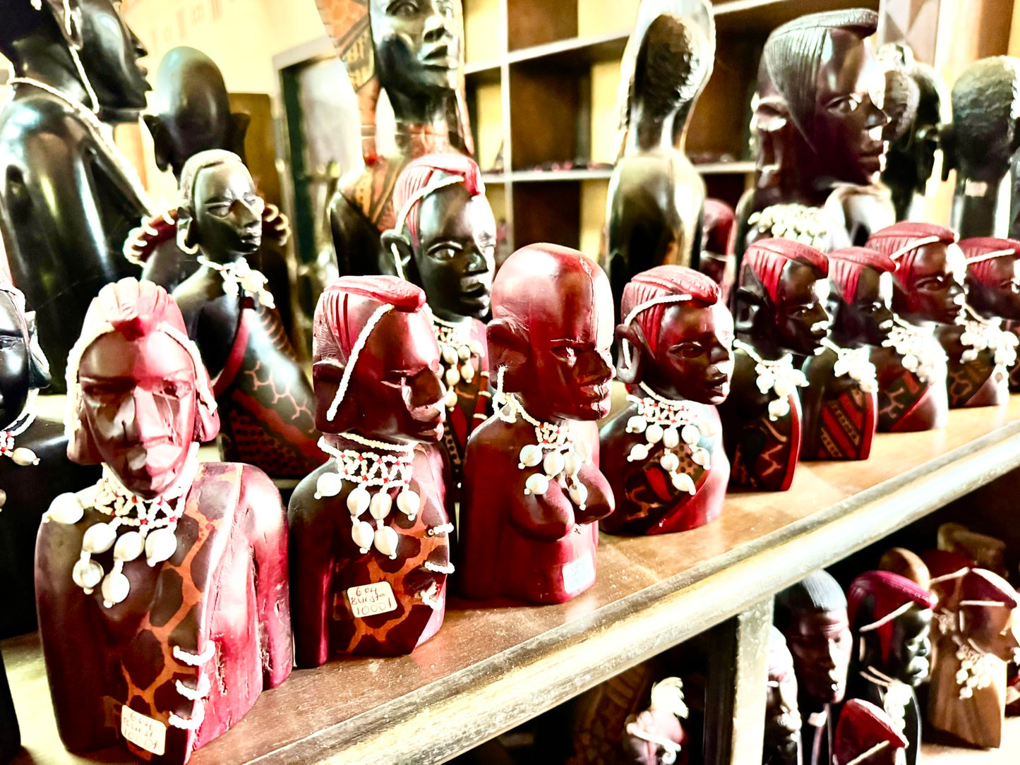 Hand-Carved Maasai Warrior & Woman Statues – Per Piece (Various Sizes)
