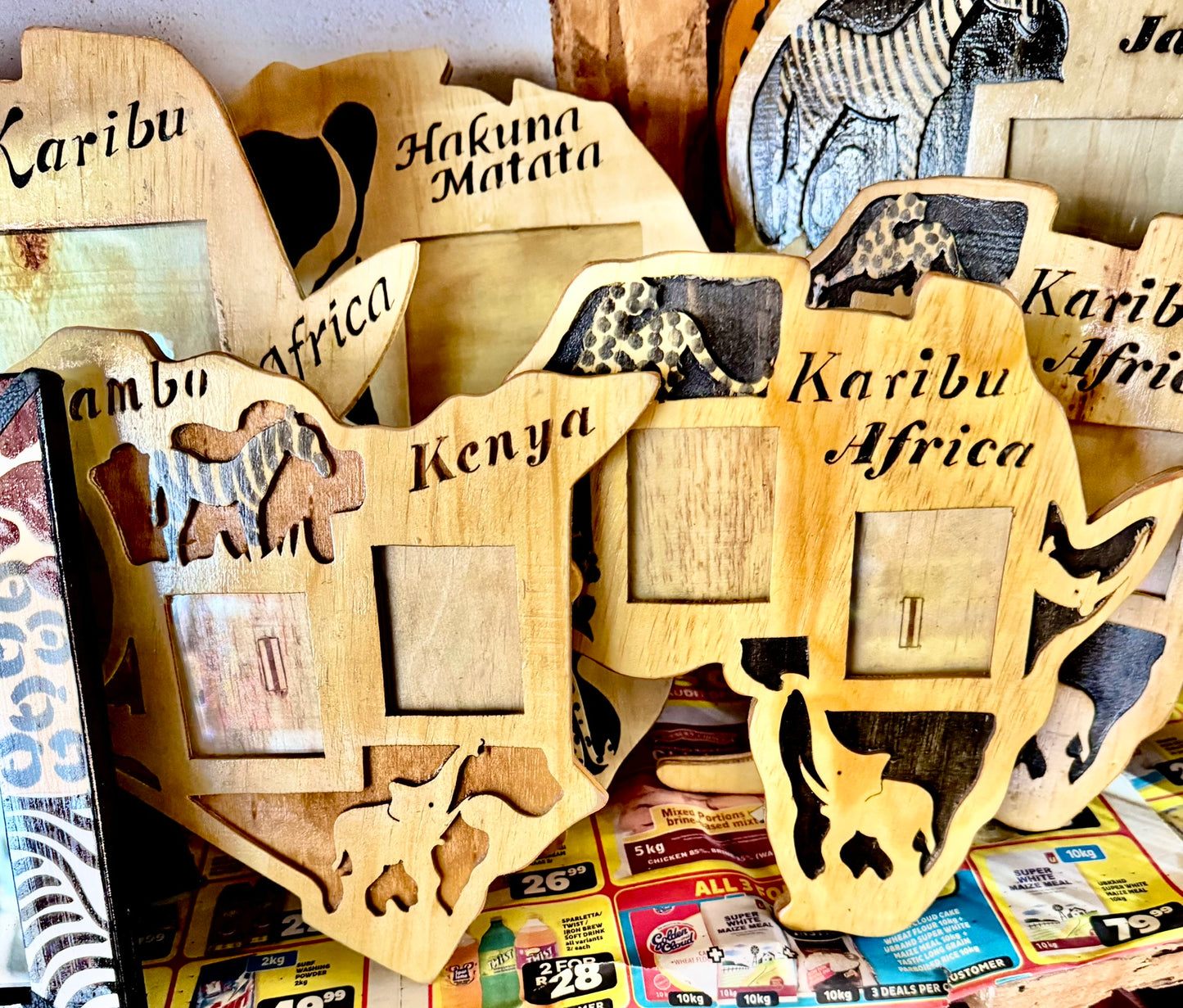 Kenya Map-Shaped Photo Frame