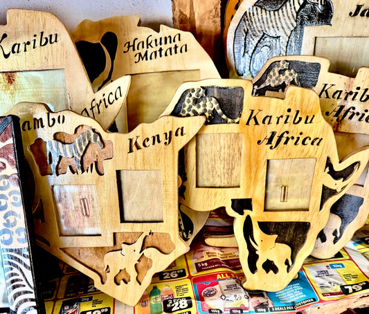 Kenya Map-Shaped Photo Frame