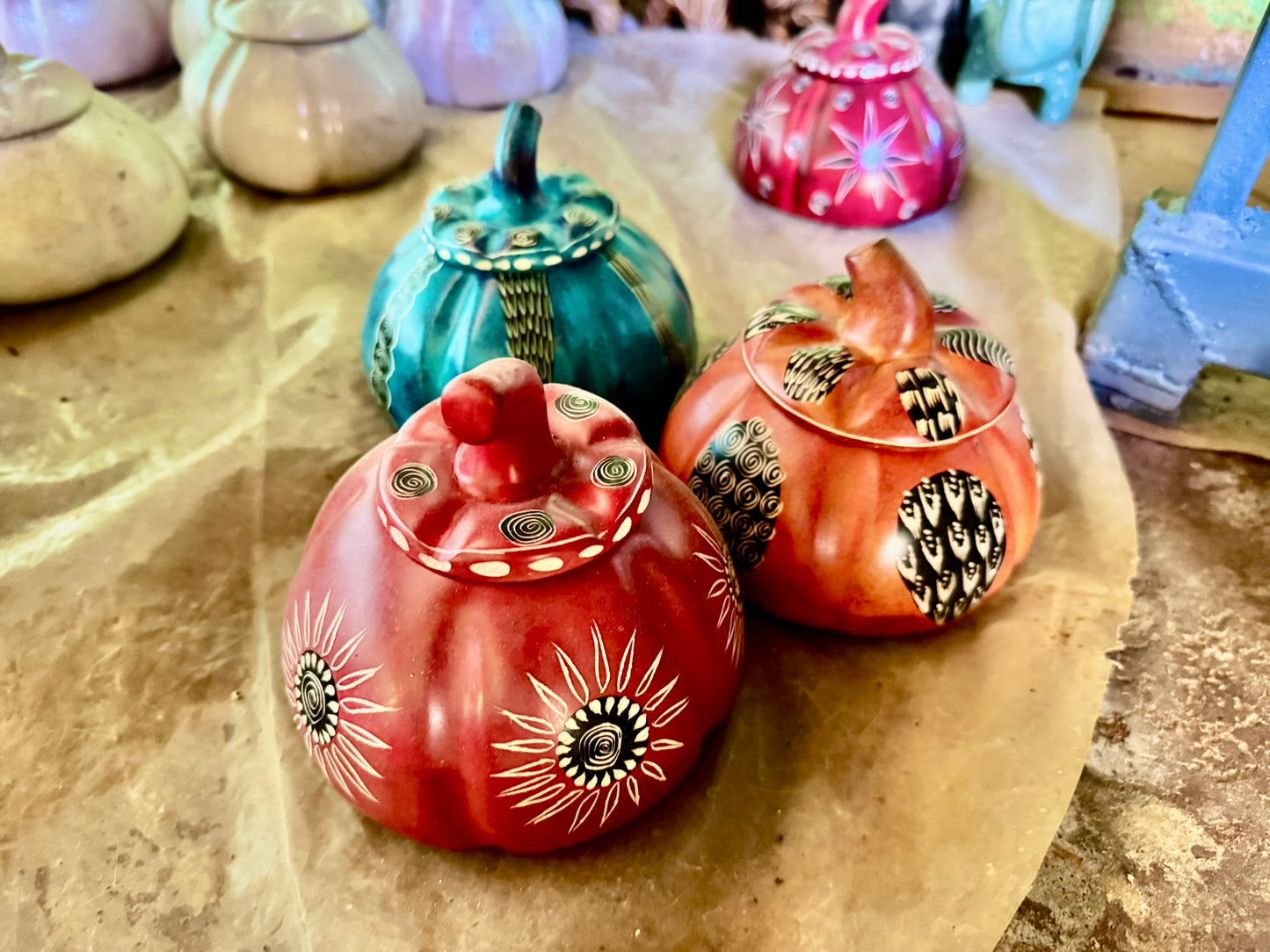 Handcrafted Pumpkin Soapstone Sugar Dish