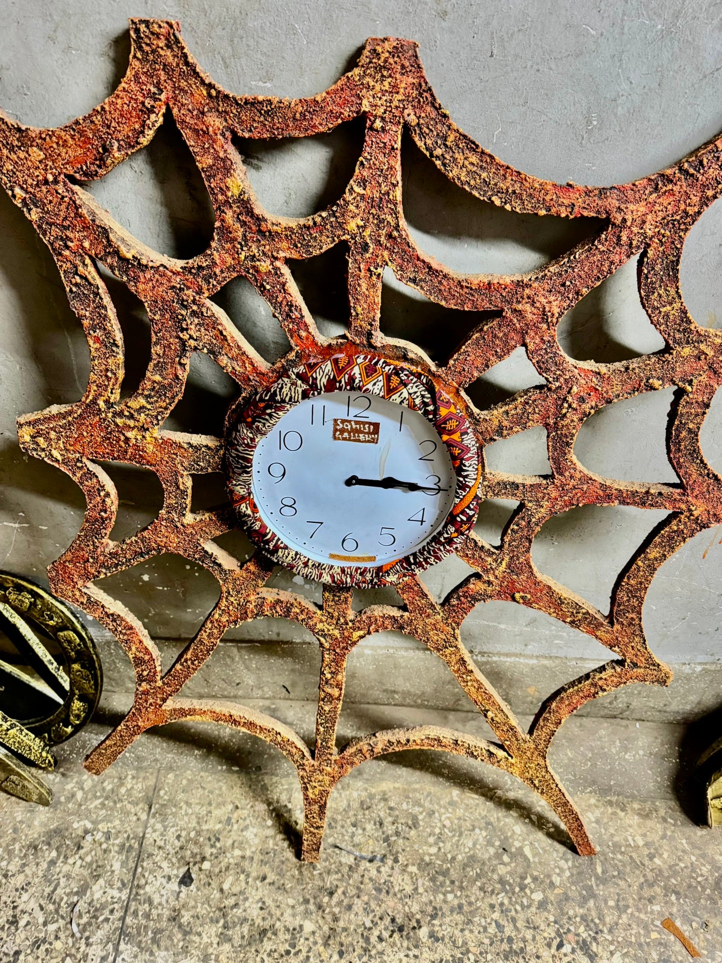 Handcrafted African-Inspired Wall Clock