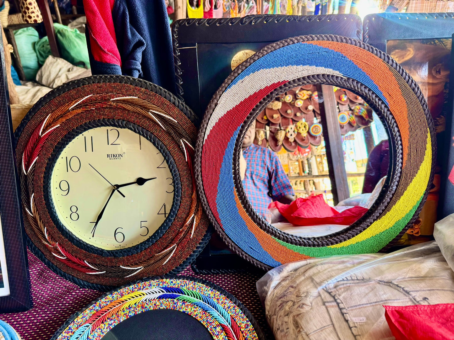 Handcrafted Beaded Wall Hanging Casing For Clocks and Mirrors