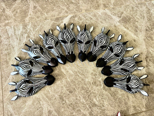 Handcrafted Wooden Zebra Masks – Traditional African Wall Decor (Per Piece)